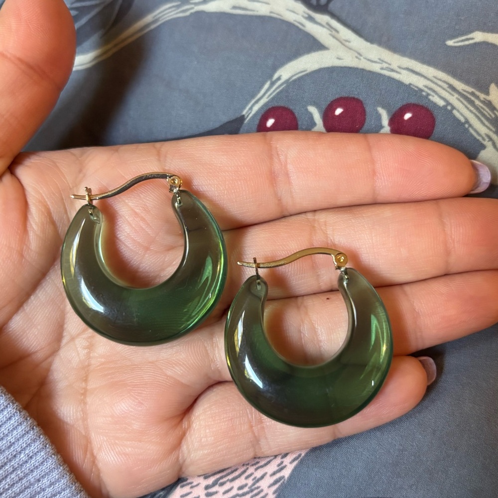 Gold and Green Earring Lot